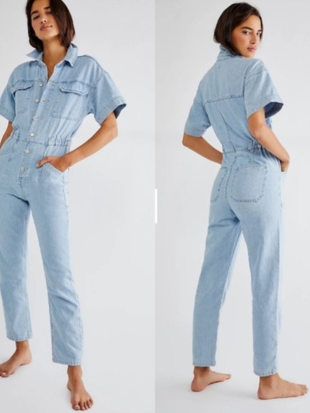 Free People Denim Jumpsuit